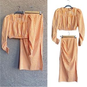Zara orange gingham set